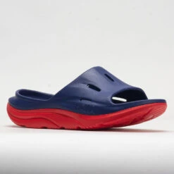 HOKA Ora Slide 3 Unisex Bellwether Blue/Red Alert -Fashion Shoe Store 570614 5