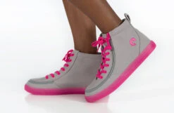FINAL SALE - Grey/Pink BILLY Classic Lace High Tops -Fashion Shoe Store BK22100 050 studio standing 1 940x614 49e80424 7aa1 4143 b49c 783380d2d37d