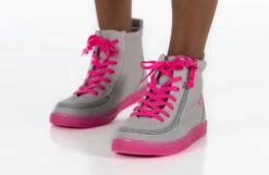 FINAL SALE - Grey/Pink BILLY Classic Lace High Tops -Fashion Shoe Store BK22100 050 studio standing 2 940x614 6c0d9381 36f8 4b6b 8691 ea740aab8f4e