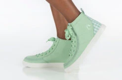 FINAL SALE - Green Gingham BILLY Classic Lace High Tops -Fashion Shoe Store BK22100 330 studio standing 1 940x614 87d9d34b 7591 4712 add5 6ac324f98b88