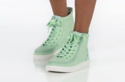 FINAL SALE - Green Gingham BILLY Classic Lace High Tops -Fashion Shoe Store BK22100 330 studio standing 2 940x614 f97929a2 83f3 4b23 a97c 825a3e6c308f