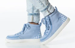 FINAL SALE - Blue Gingham BILLY Classic Lace High Tops -Fashion Shoe Store BK22100 450 studio standing 1 940x614 03dcb56d 520b 4213 82ce c726ed21b04e