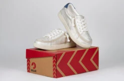 FINAL SALE - Women's White (Navy Mustache) BILLY Sneakers -Fashion Shoe Store BW22128 101 studio 3 940x614 ec808dc7 6abc 4bd1 a11d 89094e6e62f3