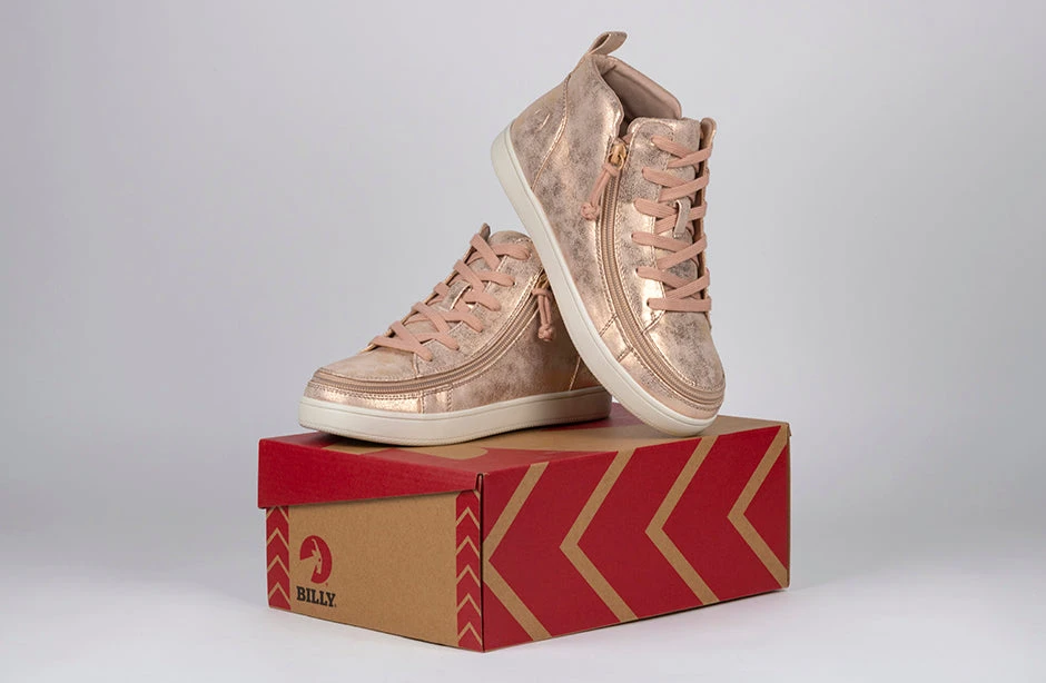 FINAL SALE - Women's Rose Gold BILLY Sneaker Lace Mid Tops 10 FINAL SALE - Women's Rose Gold BILLY Sneaker Lace Mid Tops - Image 8